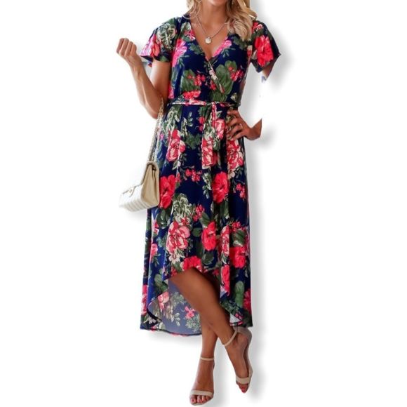 Kiki LaRue Dealmaker Dress in Navy/Fuchsia Floral NWT size Small - Picture 2 of 13